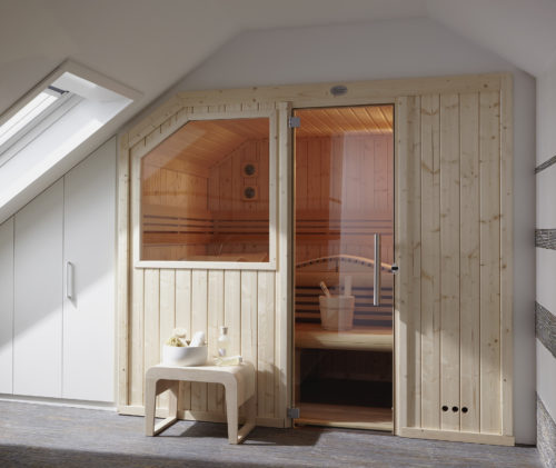 Dachschräge Sauna